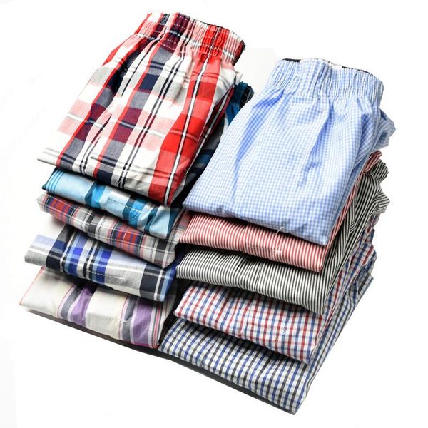 underpants 10 pieces large size men's panties cotton stripe plaid shorts loose long man quality sleep homewear underwear for men, Black;white
underpants 10 pieces large size men's panties cotton stripe plaid shorts loose long man quality sleep homewear underwear for men, Black;white