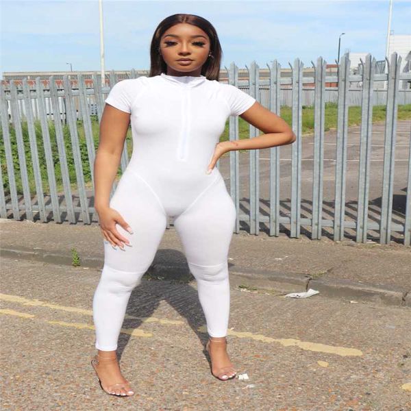 women's jumpsuits & rompers w8292 european and american summer fashion casual round neck short sleeve solid color zipper jumpsuit, Black;white
women's jumpsuits & rompers w8292 european and american summer fashion casual round neck short sleeve solid color zipper jumpsuit, Black;white