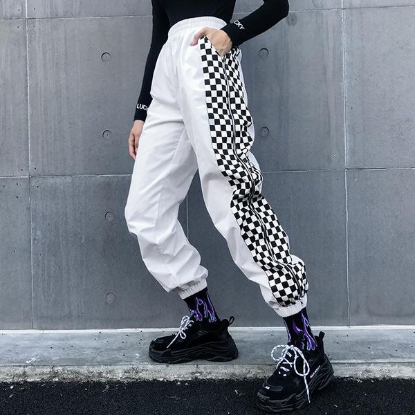 women's pants & capris lychee girls plaid patchwork zipper women jogger high waist spring lady bottoms elastic loose female trousers, Black;white
women's pants & capris lychee girls plaid patchwork zipper women jogger high waist spring lady bottoms elastic loose female trousers, Black;white