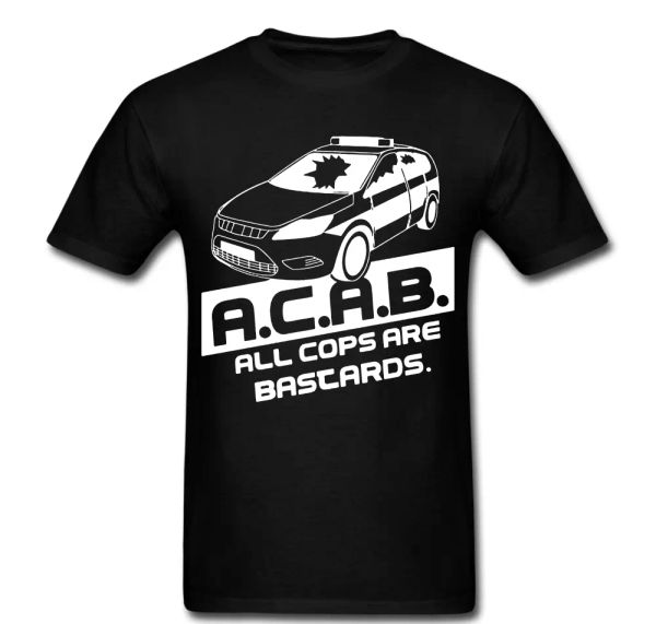 AC AB fight anonymous anarchy revolution government cops police T-shirt, White;black
AC AB fight anonymous anarchy revolution government cops police T-shirt, White;black
