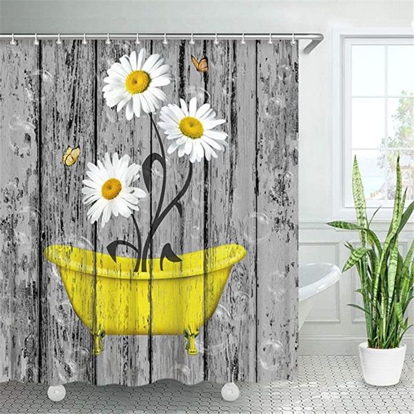 rustic shower curtain, daisy floral in yellow bathtub grey barnwood fabric bathroom curtain with hooks old wooden board country curtains
rustic shower curtain, daisy floral in yellow bathtub grey barnwood fabric bathroom curtain with hooks old wooden board country curtains