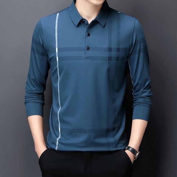 2021 autumn middle-aged long sleeve t-shirt thin 4-color men's single-sided tencel polo, Black
2021 autumn middle-aged long sleeve t-shirt thin 4-color men's single-sided tencel polo, Black