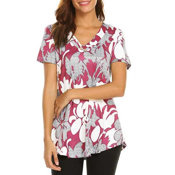 women's blouses & shirts women arrival tee fashoin floral print short sleeve blusas blouse female comfy v-neck shirt clothing summer ca, White
women's blouses & shirts women arrival tee fashoin floral print short sleeve blusas blouse female comfy v-neck shirt clothing summer ca, White