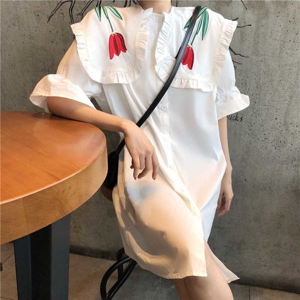 women mini dress turn-down collar embroidery patchwork ladies casual bandage ribbons vestido 210601, Black;gray
women mini dress turn-down collar embroidery patchwork ladies casual bandage ribbons vestido 210601, Black;gray