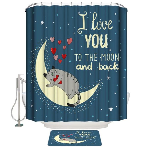 love you to the moon and back cat blue shower curtain with hooks doormat bath floor mat waterproof polyester curtains
love you to the moon and back cat blue shower curtain with hooks doormat bath floor mat waterproof polyester curtains