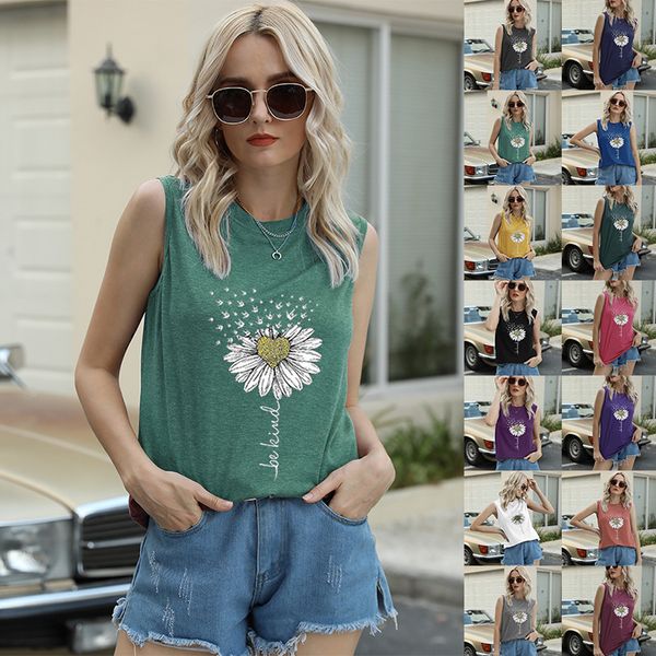 summer t shirt love chrysanthemum print women's short sleeve funny casual loose sleeveless vest, White
summer t shirt love chrysanthemum print women's short sleeve funny casual loose sleeveless vest, White