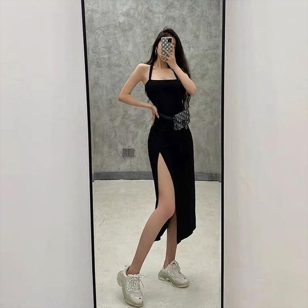 summer halter black women dress with design slim bag hip mid length 90s dresses party night club, Black;gray 
summer halter black women dress with design slim bag hip mid length 90s dresses party night club, Black;gray