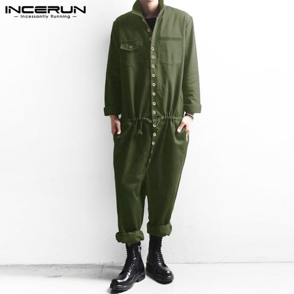 men's pants incerun mens rompers streetwear lapel long sleeve button jumpsuit casual solid color 2021 men cargo overalls s-5xl, Black
men's pants incerun mens rompers streetwear lapel long sleeve button jumpsuit casual solid color 2021 men cargo overalls s-5xl, Black