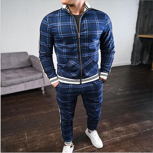 men's tracksuits 2021 spring and autumn gentleman sportswear suit jacket fashionable plaid two-piece casual, Gray
men's tracksuits 2021 spring and autumn gentleman sportswear suit jacket fashionable plaid two-piece casual, Gray