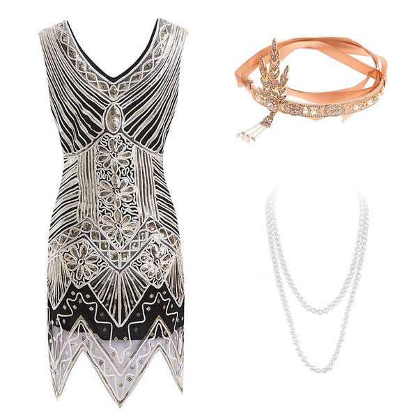 gatsby dress 1920s flapper dress roaring 20s costume fringe sequin beaded gold dress and art deco accessories(s-xxl), Black;gray
gatsby dress 1920s flapper dress roaring 20s costume fringe sequin beaded gold dress and art deco accessories(s-xxl), Black;gray