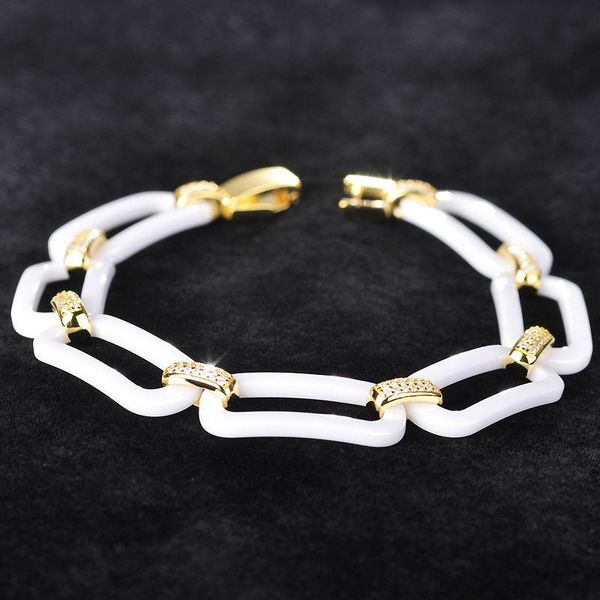 link, chain madrry elegant square ceramic keramik bracelet women party wedding wrist accessories braccialetto gold rhodium zircon schmuck, Black
link, chain madrry elegant square ceramic keramik bracelet women party wedding wrist accessories braccialetto gold rhodium zircon schmuck, Black