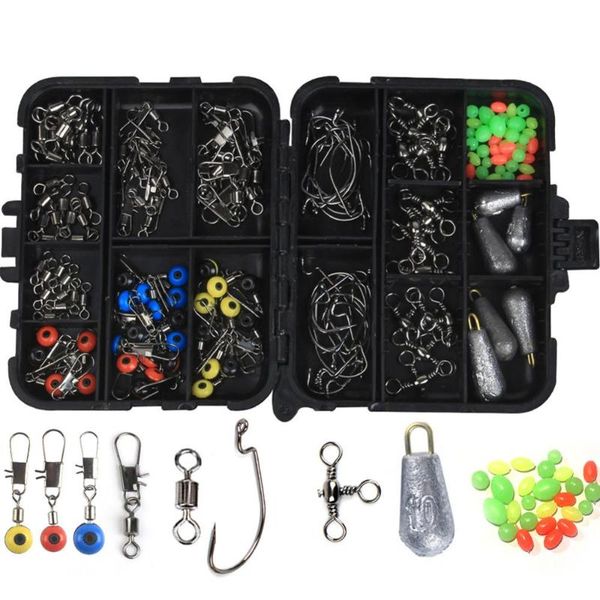 160pcs fishing tackle box kit swivels snaps sinker weights hooks beads accessory 1set of parts wholesale drop accessories
160pcs fishing tackle box kit swivels snaps sinker weights hooks beads accessory 1set of parts wholesale drop accessories
