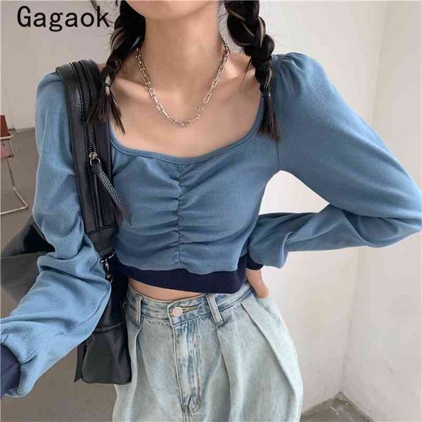 women streetwear knitted t-shirt spring autumn solid square collar short tee slim neval wild pullover k4075 210531, White
women streetwear knitted t-shirt spring autumn solid square collar short tee slim neval wild pullover k4075 210531, White