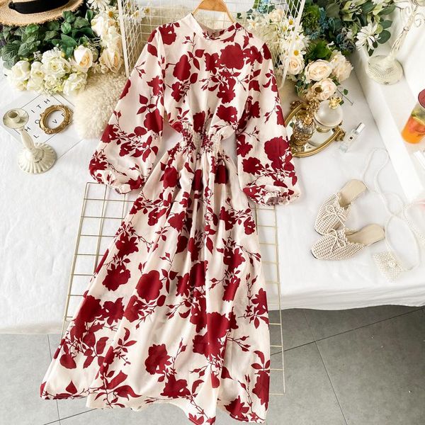 casual dresses women spring 2021 flower print long maxi dress puff sleeve beach wear elegant female kleid vestidos, Black;gray
casual dresses women spring 2021 flower print long maxi dress puff sleeve beach wear elegant female kleid vestidos, Black;gray