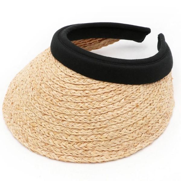woven straw sun visor hat empty sunscreen beach clip-on baseball cap wide brim hats, Blue;gray
woven straw sun visor hat empty sunscreen beach clip-on baseball cap wide brim hats, Blue;gray