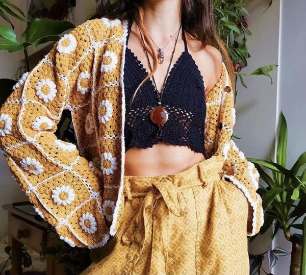 women's swimwear sunflower crocheted cardigan cotton summer 2021 v-neck single-breasted crop casual hollow out long sleeve young style, White;black
women's swimwear sunflower crocheted cardigan cotton summer 2021 v-neck single-breasted crop casual hollow out long sleeve young style, White;black