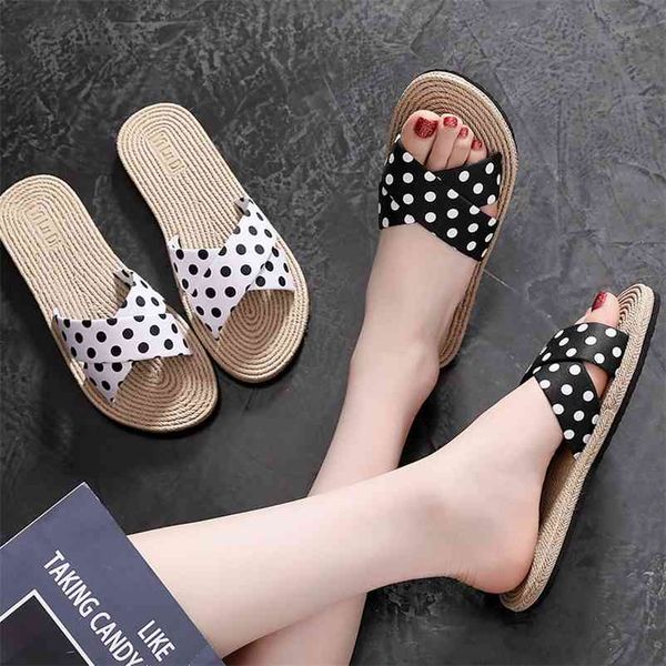 summer sweet women slippers faux hemp sole cute polka dot cross upper outdoor non slip beach slides ladies shoes 210619, Black
summer sweet women slippers faux hemp sole cute polka dot cross upper outdoor non slip beach slides ladies shoes 210619, Black