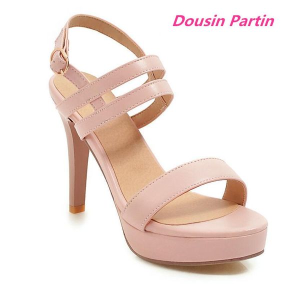 dousin partin women pumps party shoes platform pu leather thin high heel wedding peep toe sandals, Black
dousin partin women pumps party shoes platform pu leather thin high heel wedding peep toe sandals, Black