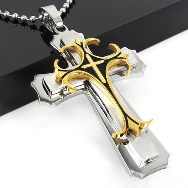 necklaces pendants hnsp hip hop rock multi-layer gold jesus cross necklace pendant for men, Silver
necklaces pendants hnsp hip hop rock multi-layer gold jesus cross necklace pendant for men, Silver