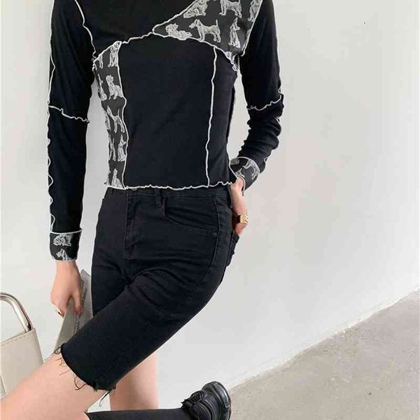 women's t-shirt crewneck long sleeve crop black bodycon patchwork tshirt women contrast stitch casual t shirt knitwear a qqdw, White
women's t-shirt crewneck long sleeve crop black bodycon patchwork tshirt women contrast stitch casual t shirt knitwear a qqdw, White