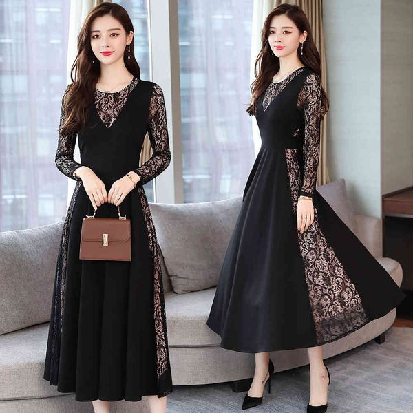 2020 new autumn slim slimming lace sewing korean version of the big swing dressed up in temperament settlement dress black female, Black;gray
2020 new autumn slim slimming lace sewing korean version of the big swing dressed up in temperament settlement dress black female, Black;gray