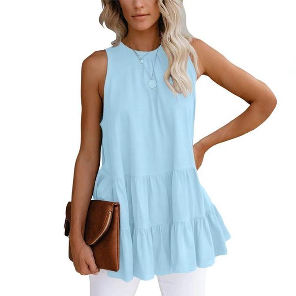 women's tanks & camis women solid color o neck pullover sleeveless t shirt folds a line tank vest ladies summer patchwork casual fashi, White
women's tanks & camis women solid color o neck pullover sleeveless t shirt folds a line tank vest ladies summer patchwork casual fashi, White