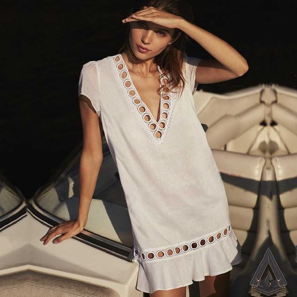 greek style cotton tunics for beach women swimsuit cover up swimwear wear pareo dress saida de praia #q564 210420, White;black
greek style cotton tunics for beach women swimsuit cover up swimwear wear pareo dress saida de praia #q564 210420, White;black
