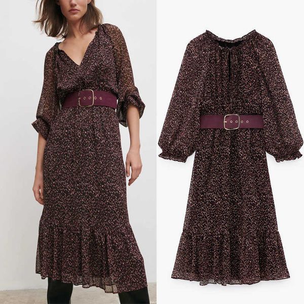 za chiffon print belt midi dress women o neck long puff sleeve elegant party dresses woman fashion pleated ruffle vestido 210602, Black;gray
za chiffon print belt midi dress women o neck long puff sleeve elegant party dresses woman fashion pleated ruffle vestido 210602, Black;gray