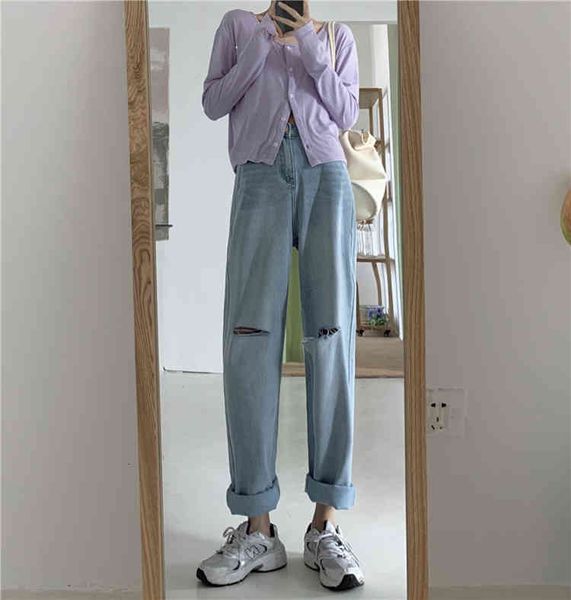 jeans straight-legged female trousers thinner in light color, Blue
jeans straight-legged female trousers thinner in light color, Blue