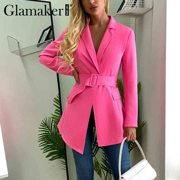 glamaker fluorescence pink long sleeve blazer women belt irregular v neck office ladies blazer coat fashion jacket outwear 210414, White;black
glamaker fluorescence pink long sleeve blazer women belt irregular v neck office ladies blazer coat fashion jacket outwear 210414, White;black