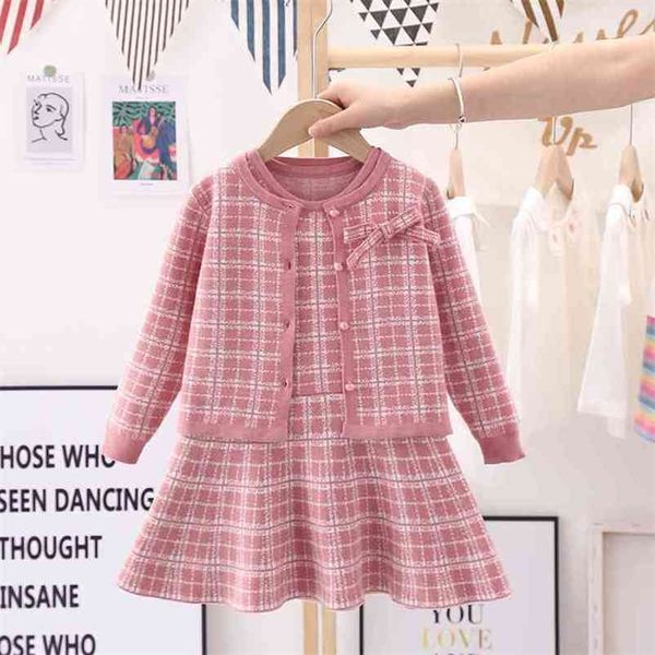 fall little girl clothes plaid knit sweater cardigan sleeveless dress fashion baby girls clothing set toddler warm outfits 210715, White
fall little girl clothes plaid knit sweater cardigan sleeveless dress fashion baby girls clothing set toddler warm outfits 210715, White
