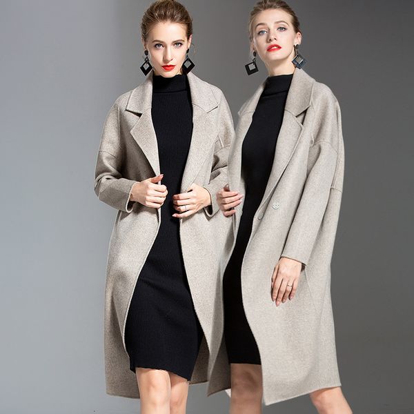 women's wool & blends winter long coat elegant ladies s and jackets korean women clothing woman parkas double-sided en pink wpy1886, Black
women's wool & blends winter long coat elegant ladies s and jackets korean women clothing woman parkas double-sided en pink wpy1886, Black