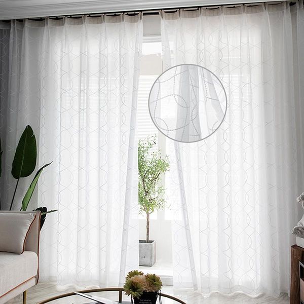 white embroidered sheer curtains for living room tulle curtain geometric panel bedroom kitchen window treatment drapes &
white embroidered sheer curtains for living room tulle curtain geometric panel bedroom kitchen window treatment drapes &