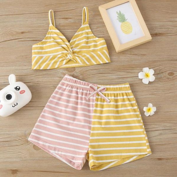 children's clothes kids summer 2pcs toddler outfits baby girl sleeveless striped twist knot v-neck crop color block shorts clothing set, White
children's clothes kids summer 2pcs toddler outfits baby girl sleeveless striped twist knot v-neck crop color block shorts clothing set, White