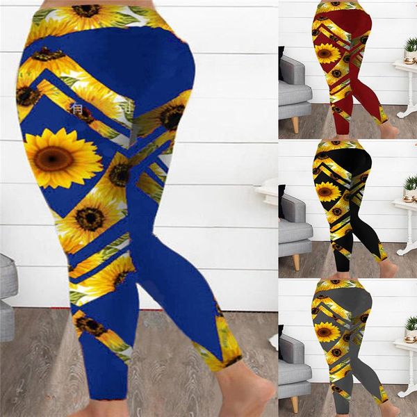 women sunflower print leggings push up elastic workout fitness high waist bodybuilding pants women's, Black
women sunflower print leggings push up elastic workout fitness high waist bodybuilding pants women's, Black