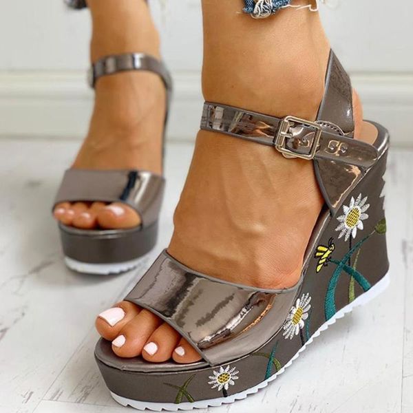 summer ladies wedge sandals female sunflower flowers thick bottom bohemian high heel fashion open toe ankle strap, Black
summer ladies wedge sandals female sunflower flowers thick bottom bohemian high heel fashion open toe ankle strap, Black