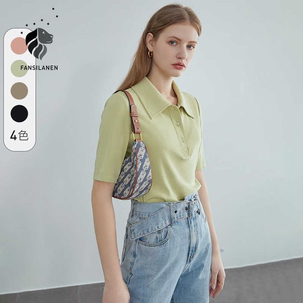 fansilanen multicolor pure cotton short-sleeved t-shirt women summer polo collar sweater clothing 210607, White
fansilanen multicolor pure cotton short-sleeved t-shirt women summer polo collar sweater clothing 210607, White