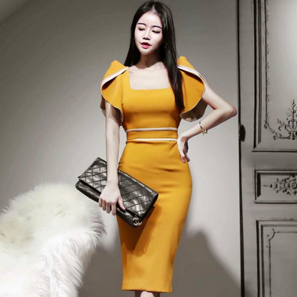 2020 spring short butterfly sleeve high waist yellow women dresses pencil bodycon midi party cloth, Black;gray
2020 spring short butterfly sleeve high waist yellow women dresses pencil bodycon midi party cloth, Black;gray