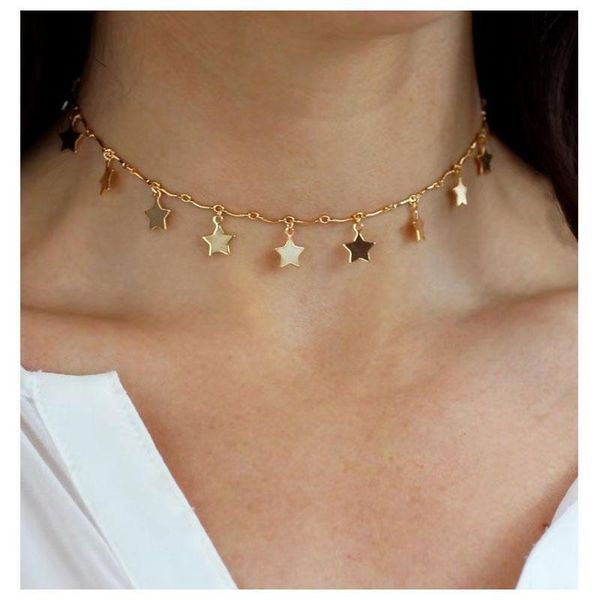 chokers hahagirl vintage star necklace for women gold chain charm choker necklaces 2021 fashion jewelry accessories gifts, Golden;silver
chokers hahagirl vintage star necklace for women gold chain charm choker necklaces 2021 fashion jewelry accessories gifts, Golden;silver
