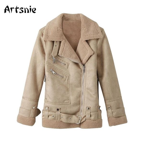 women's leather & faux artsnie thick coats women winter turn down collar long sleeve jackets female streetwear warm fur chaqueta, Black
women's leather & faux artsnie thick coats women winter turn down collar long sleeve jackets female streetwear warm fur chaqueta, Black