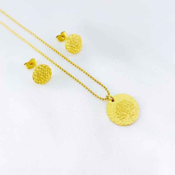 earrings & necklace fashion gold color tree of life pendant stainless steel for women drop gift, Silver
earrings & necklace fashion gold color tree of life pendant stainless steel for women drop gift, Silver