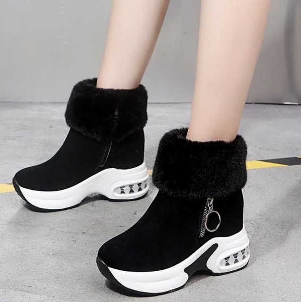 boots winter women's sports warm plush snow leisure platform ankle, Black 
boots winter women's sports warm plush snow leisure platform ankle, Black