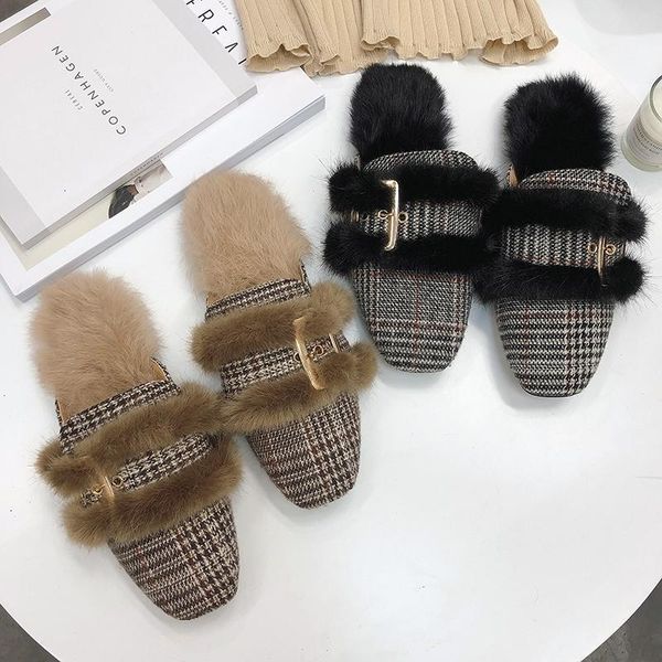 slippers mules shoes women 2021 winter fur fashion black ladies loafers slides british style gingham slipper woman
slippers mules shoes women 2021 winter fur fashion black ladies loafers slides british style gingham slipper woman