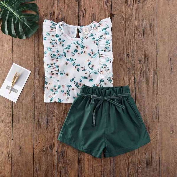 cute toddler clothing summer kid baby girls flower high waist green bandage shorts 2pcs outfit sets for 1 5years, White
cute toddler clothing summer kid baby girls flower high waist green bandage shorts 2pcs outfit sets for 1 5years, White