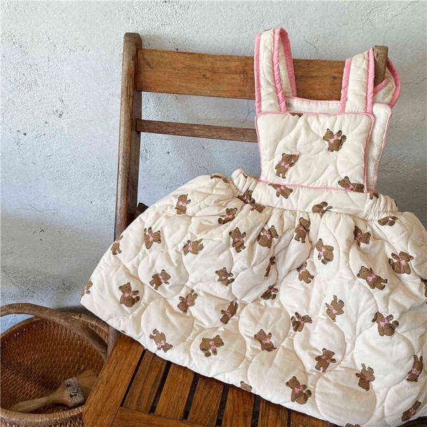 korean style new winter baby girls printed cotton padded dresses thicken warm ball gown kids princess suspenders dress g1218, Red;yellow
korean style new winter baby girls printed cotton padded dresses thicken warm ball gown kids princess suspenders dress g1218, Red;yellow