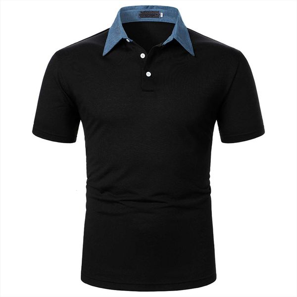 summer casual shirt short sleeve mens polo turn down collar slim fit black solid color plus size, White;black
summer casual shirt short sleeve mens polo turn down collar slim fit black solid color plus size, White;black