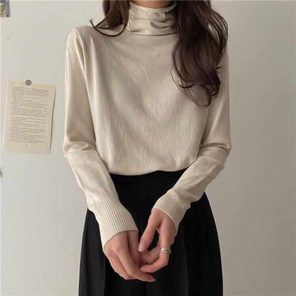 women's sweaters early autumn lazy sweater 2021 slim fit versatile high collar long sleeve bottomed shirt spring and, White;black
women's sweaters early autumn lazy sweater 2021 slim fit versatile high collar long sleeve bottomed shirt spring and, White;black