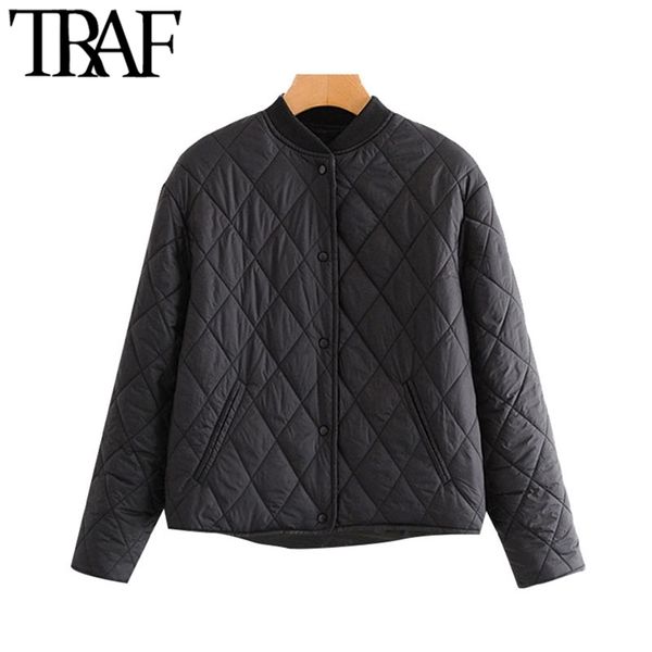 traf women fashion argyle loose padded jacket coat vintage long sleeve side pockets female outerwear chic 210923, Black
traf women fashion argyle loose padded jacket coat vintage long sleeve side pockets female outerwear chic 210923, Black