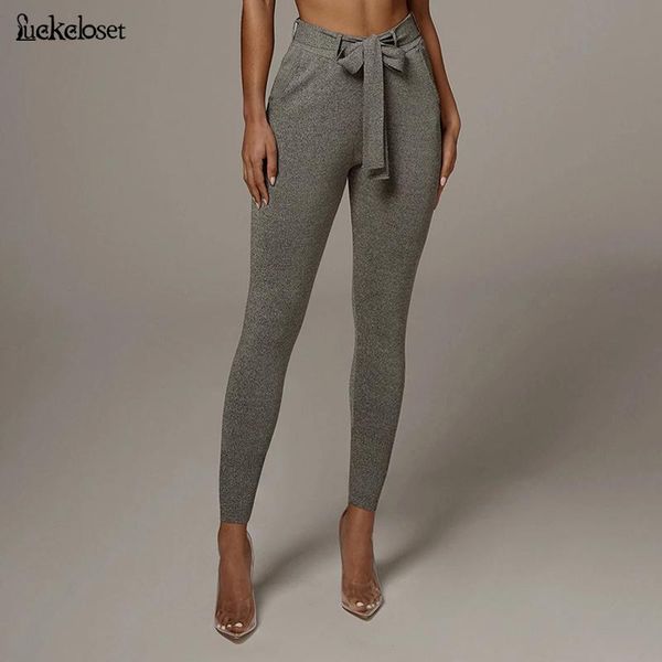 women fashion casual solid pencil pants bow tie high waist elastic trousers slim female sashes women's & capris, Black;white
women fashion casual solid pencil pants bow tie high waist elastic trousers slim female sashes women's & capris, Black;white