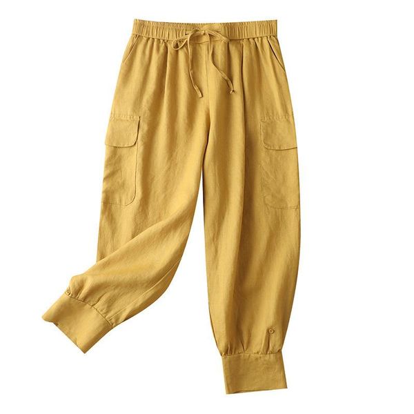 women's pants & capris shuchan yellow calf-length summer linen cargo womens loose vintage streetwear trousers women, Black;white
women's pants & capris shuchan yellow calf-length summer linen cargo womens loose vintage streetwear trousers women, Black;white